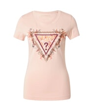 GUESS TRIANGLE FLOWERS Tricou elastic cu imprimeu nisip palid - tricou - 3