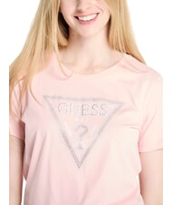 GUESS SS CN KRYSTAL TRIANGLE Tricou cu m&acirc;necă scurtă, cu ținte și strasuri perla roz - tricou - 3