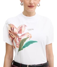 GUESS MOCK Tricou din bumbac alb purpuriu - tricou - 3