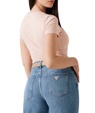 GUESS TRIANGLE FLOWERS Tricou elastic cu imprimeu - tricou