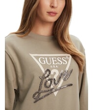 GUESS STUDDED LOVE Hanorac cu guler rotund și imprimeu cu ținte frunza de salvie - Hanorace pentru femei - 3