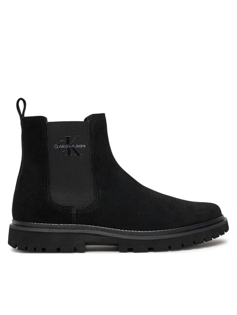 CK JEANS Ghete din piele &icirc;ntoarsă triplu negru - Pantofi bărbați