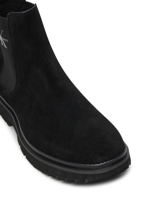 CK JEANS Ghete din piele &icirc;ntoarsă triplu negru - Pantofi bărbați