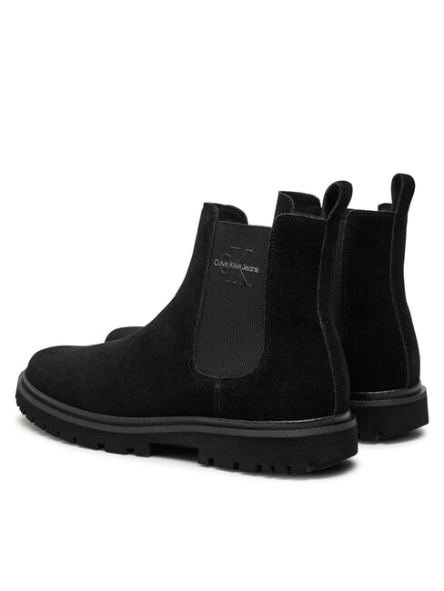 CK JEANS Ghete din piele &icirc;ntoarsă triplu negru - Pantofi bărbați