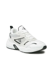 CALVIN KLEIN RETRO TENNIS Teniși din piele &icirc;ntoarsă și plasă alb - Pantofi femei - 3