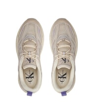 CALVIN KLEIN RETRO TENNIS Teniși din piele &icirc;ntoarsă și plasă bej - Pantofi femei - 5