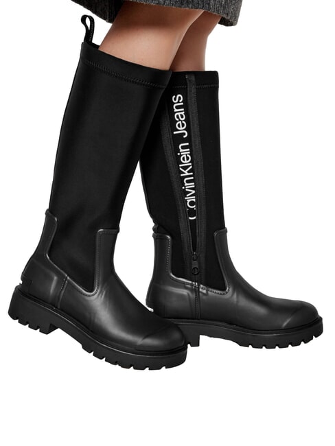 HIGH RAINBOOT Ghete &icirc;nalte din neopren negru - Pantofi femei