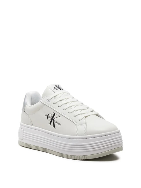 BOLD LOW LACE Teniși din piele cu platformă alb - Pantofi femei