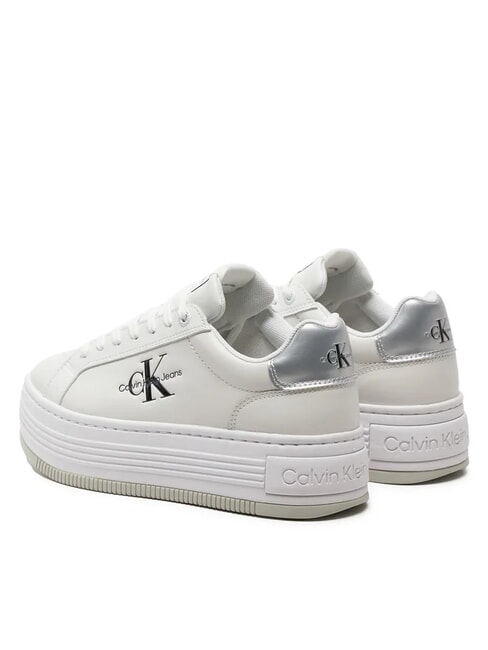 BOLD LOW LACE Teniși din piele cu platformă alb - Pantofi femei