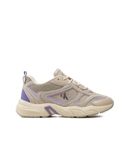 CALVIN KLEIN RETRO TENNIS Teniși din piele &icirc;ntoarsă și plasă bej - Pantofi femei - 2
