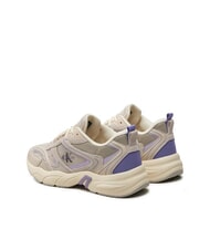 CALVIN KLEIN RETRO TENNIS Teniși din piele &icirc;ntoarsă și plasă bej - Pantofi femei - 4
