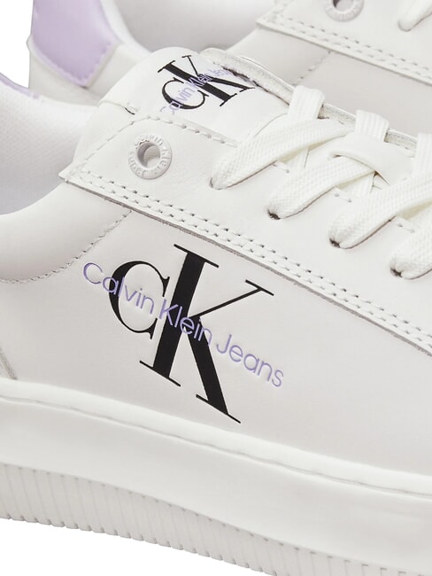 CK JEANS  Chunky Cupsole Tenisi din piele alb - Pantofi femei