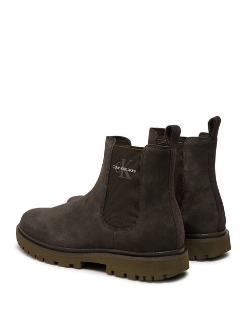 CK JEANS Ghete din piele &icirc;ntoarsă maro - Pantofi bărbați