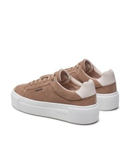 CALVIN KLEIN FLATFORM CUP LACE UP Teniși din piele &icirc;ntoarsă maro - Pantofi femei - 5
