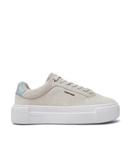 CALVIN KLEIN FLATFORM CUP LACE UP Teniși din piele &icirc;ntoarsă bej - Pantofi femei - 2