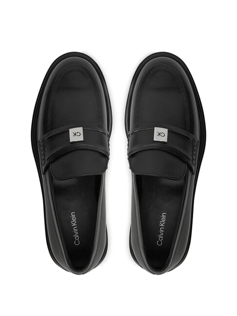 LOAFER W/HW LTH Mocasin din piele negru - Pantofi femei