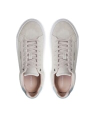 CALVIN KLEIN FLATFORM CUP LACE UP Teniși din piele &icirc;ntoarsă bej - Pantofi femei - 4