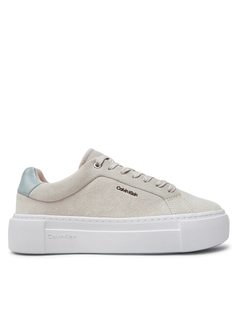 FLATFORM CUP LACE UP Teniși din piele &icirc;ntoarsă bej - Pantofi femei