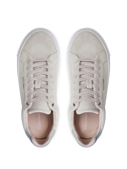 FLATFORM CUP LACE UP Teniși din piele &icirc;ntoarsă bej - Pantofi femei