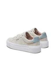 CALVIN KLEIN FLATFORM CUP LACE UP Teniși din piele &icirc;ntoarsă bej - Pantofi femei - 5