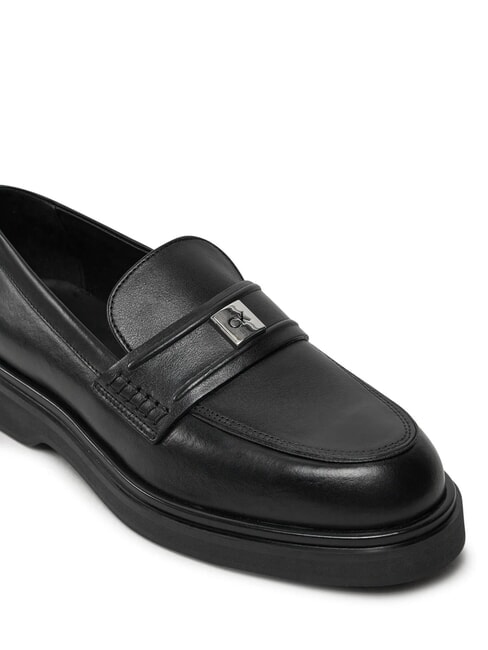 LOAFER W/HW LTH Mocasin din piele negru - Pantofi femei