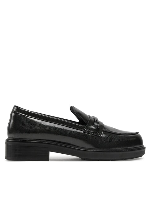 LOAFER BAR SAFF Mocasini din piele cu inserție saffiano negru - Pantofi femei