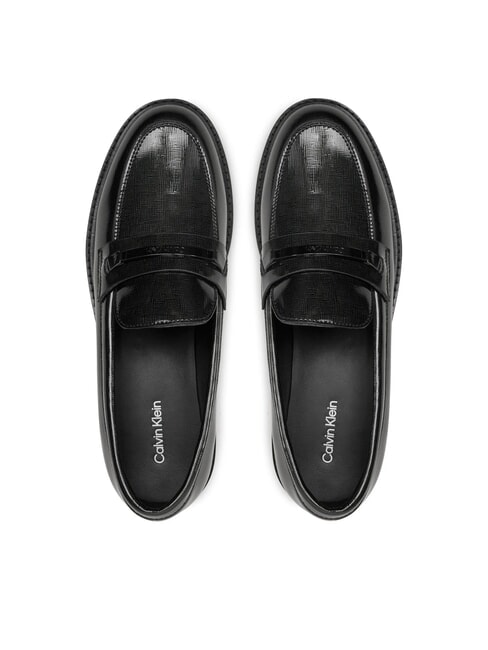 LOAFER BAR SAFF Mocasini din piele cu inserție saffiano negru - Pantofi femei