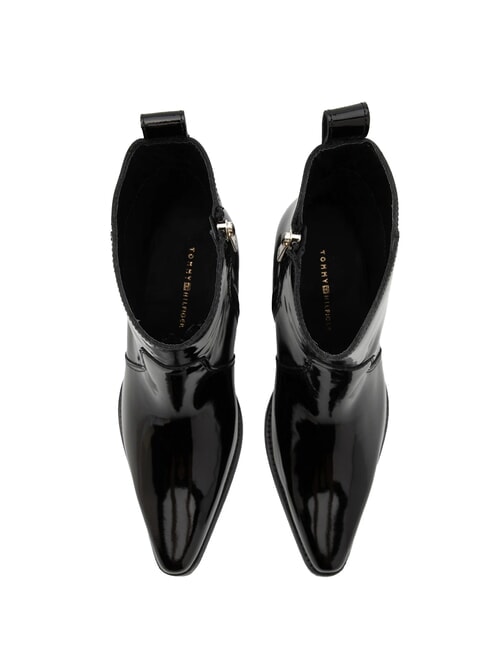 TH COWBOY Ghete texane din piele strălucitoare negru - Pantofi femei