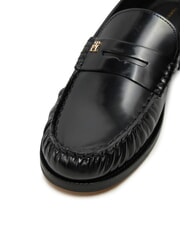 TOMMY HILFIGER TH MONOGRAM Mocasini din piele strălucitoare negru - Pantofi femei - 4