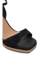 TOMMY HILFIGER TH MONOGRAM Sandale cu platformă &icirc;naltă din piele negru - Pantofi femei - 5