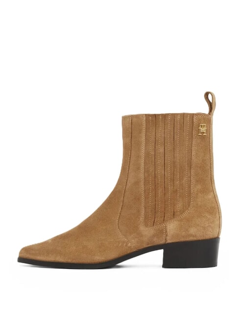 COWBOY CHELSEA Ghete cu v&acirc;rf ascuțit din piele &icirc;ntoarsă kaki - Pantofi femei