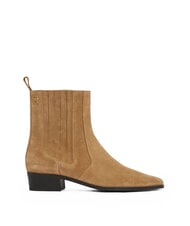 TOMMY HILFIGER COWBOY CHELSEA Ghete cu v&acirc;rf ascuțit din piele &icirc;ntoarsă kaki - Pantofi femei - 3