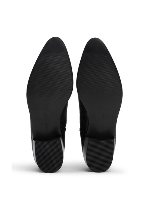 LOW COWBOY Ghete cu v&acirc;rf ascuțit din piele imprimată negru - Pantofi femei