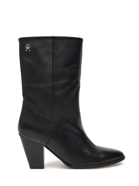 MID COWBOY Ghete din piele cu toc negru - Pantofi femei