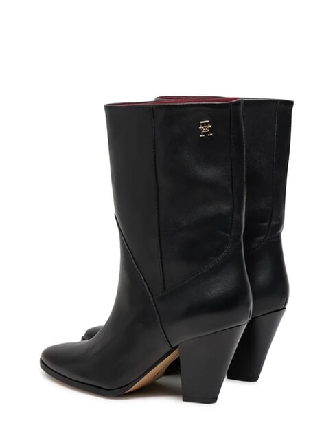 MID COWBOY Ghete din piele cu toc negru - Pantofi femei