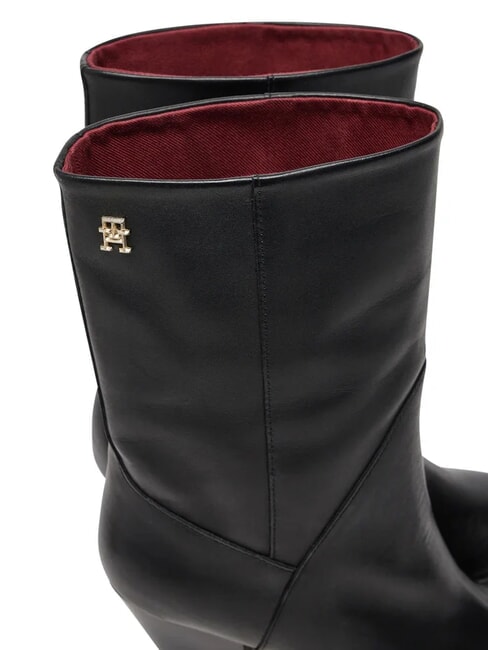 MID COWBOY Ghete din piele cu toc negru - Pantofi femei