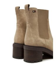 TOMMY HILFIGER FLAG MID HEEL Ghete din piele &icirc;ntoarsă bej - Pantofi femei - 5