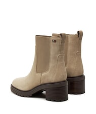 TOMMY HILFIGER FLAG MID HEEL Ghete din piele &icirc;ntoarsă bej - Pantofi femei - 6