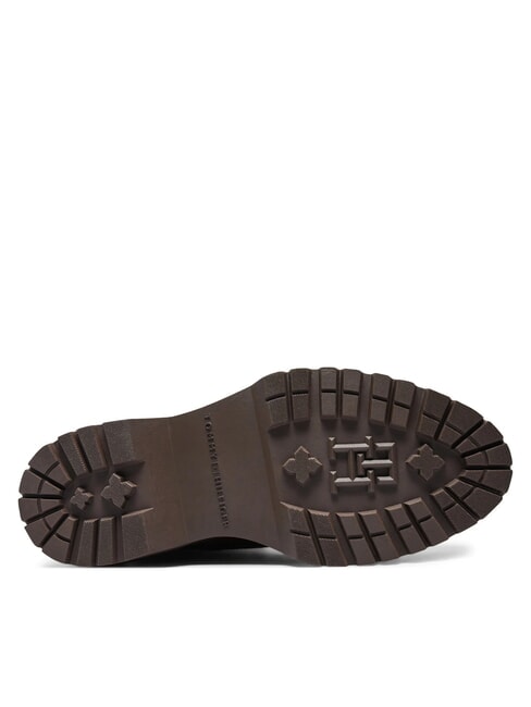 TH ELASTIC RIB LACEUP Ghete din piele cu șireturi coniac maro - Pantofi femei