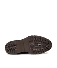 TOMMY HILFIGER TH ELASTIC RIB LACEUP Ghete din piele cu șireturi coniac maro - Pantofi femei - 6