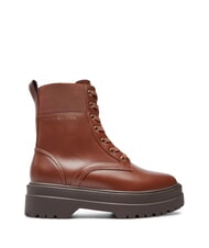 TOMMY HILFIGER TH ELASTIC RIB LACEUP Ghete din piele cu șireturi coniac maro - Pantofi femei - 2