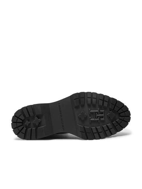 TH ELASTIC RIB LACEUP Ghete din piele cu șireturi negru - Pantofi femei