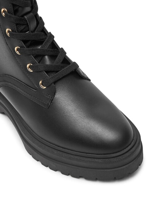 TH ELASTIC RIB LACEUP Ghete din piele cu șireturi negru - Pantofi femei