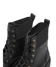 TOMMY HILFIGER TH ELASTIC RIB LACEUP Ghete din piele cu șireturi negru - Pantofi femei - 4