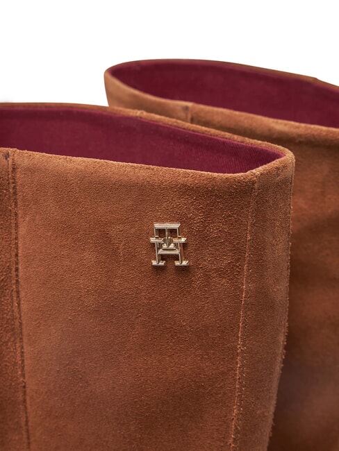 MID COWBOY Ghete texane din piele &icirc;ntoarsă maro - Pantofi femei