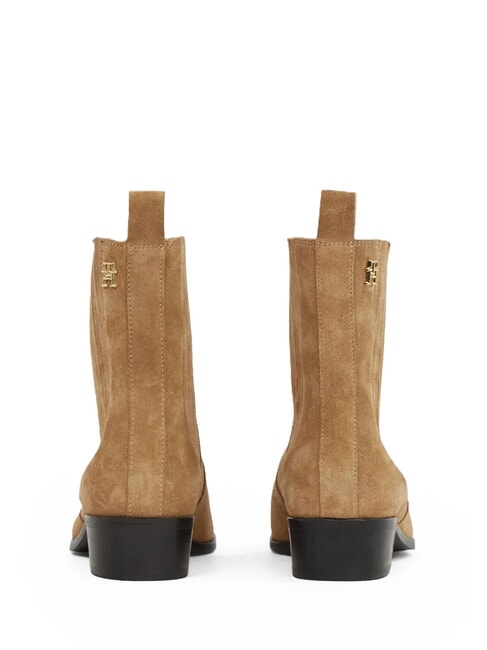 COWBOY CHELSEA Ghete cu v&acirc;rf ascuțit din piele &icirc;ntoarsă kaki - Pantofi femei