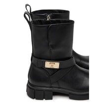 TOMMY HILFIGER BIKER Ghete din piele cu cataramă negru - Pantofi femei - 4