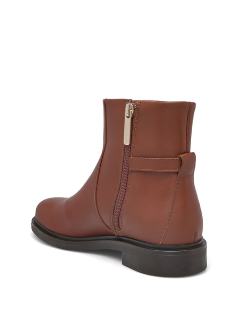 TH CHAIN Ghete joase din piele cu fermoar coniac maro - Pantofi femei