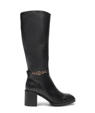 TOMMY HILFIGER TH CHAIN Ghete &icirc;nalte din piele cu lanț negru - Pantofi femei - 2