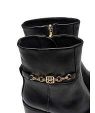 TOMMY HILFIGER TH CHAIN Ghete din piele cu lanț negru - Pantofi femei - 3